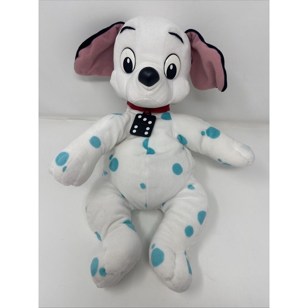 RARE Disney Plush Puppy Dog Domino Blue Spots Mattel 17" 101 102 Dalmatians LOOK